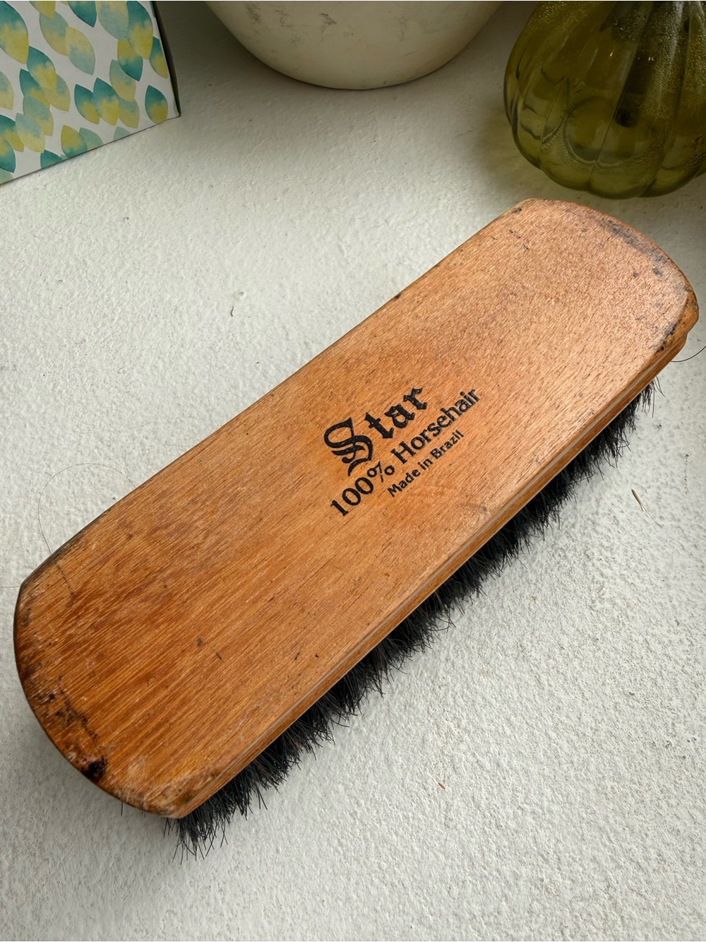 Star 100% Horsehair Wooden Brush - Brown